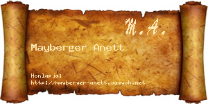 Mayberger Anett névjegykártya